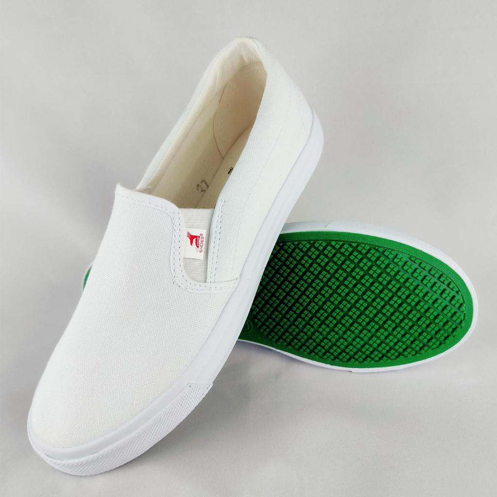 Non-Slip Blue Canvas Shoes for Clean Rooms - Large Size, Elastic Band for Men and Women