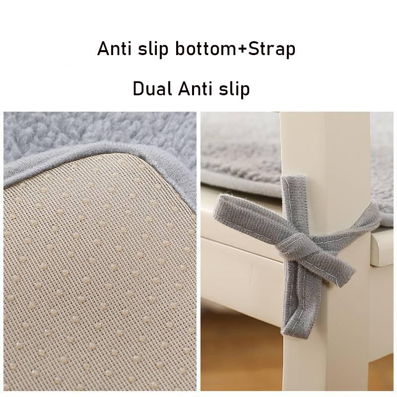 Quadratisches, einfarbiges Plüsch-Stuhlkissen, Esszimmerstuhlkissen, Stoffkissen, Herbst-Winter-Heimdekoration