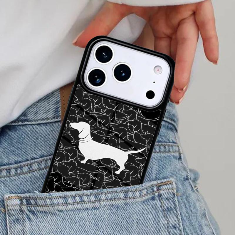 

Cartoon Dachshund Sausage Dog Phone Case for iPhone 16e 15 14 13 12 17 Pro Max Plus Air 17pro Cover Coque iPhone 12 Pro Max