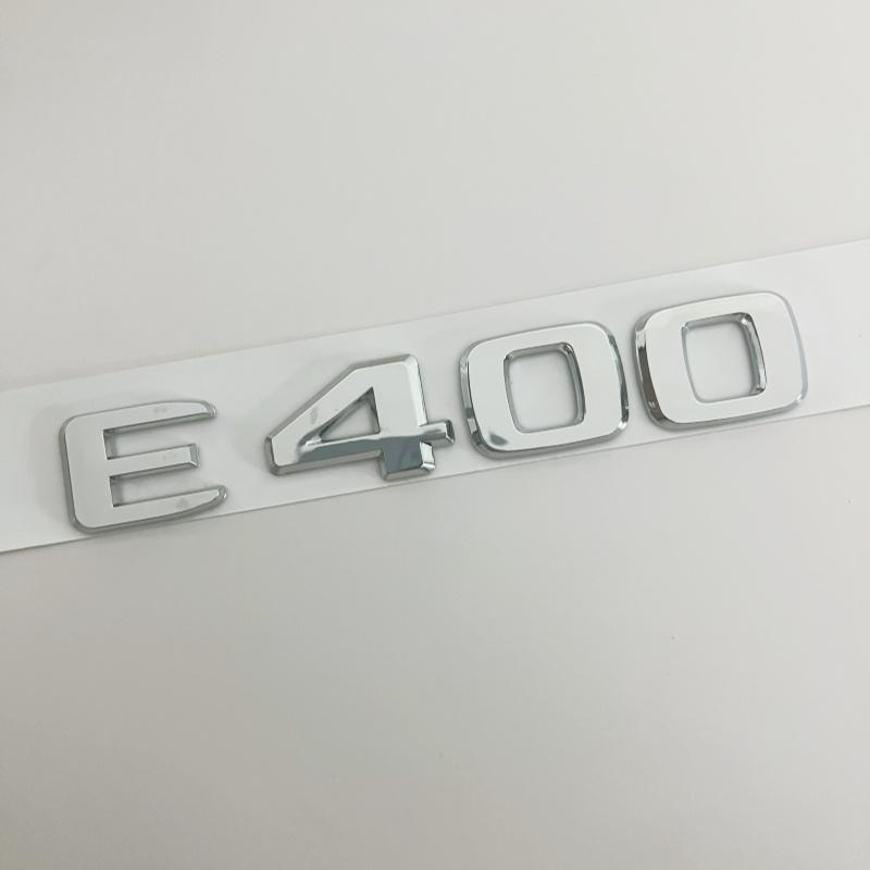 Black Silve Letters E200 E260 E300 E400 E220d E350e E300de 4Matic ABS Emblem for Mercedes Benz W213 Car Trunk Logo Sticker