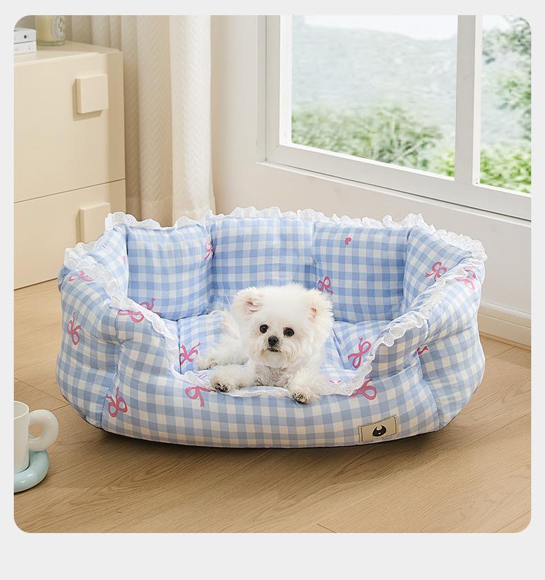 Comfortable Pet Sofa Bed for Cats and Dogs Thick and Warm Memory Foam Nest, Antifouling Polyester Universal All Year Round
