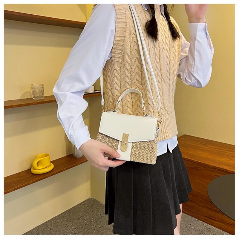 2025 Neue Damen Umhängetasche Mode Schloss Flechttasche Lässige Handtasche Umhängetasche Kleine Quadratische Tasche
