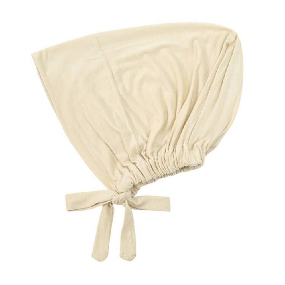 Solid Color Muslim Turban Hat Elastic Drawstring Islamic Underscarf Base Hat  Muslim Women