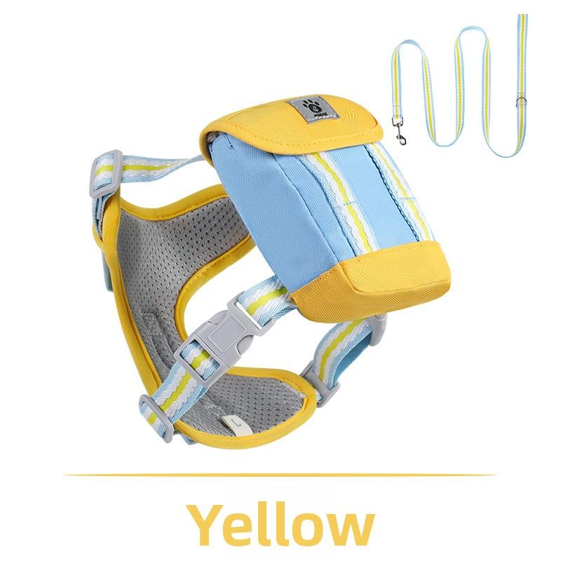 

New Dog Chest and Back Straps, Small and Medium-sized Pet Leashes, Portable Pet Backpacks, Teddy Small Backpacks S жёлтый