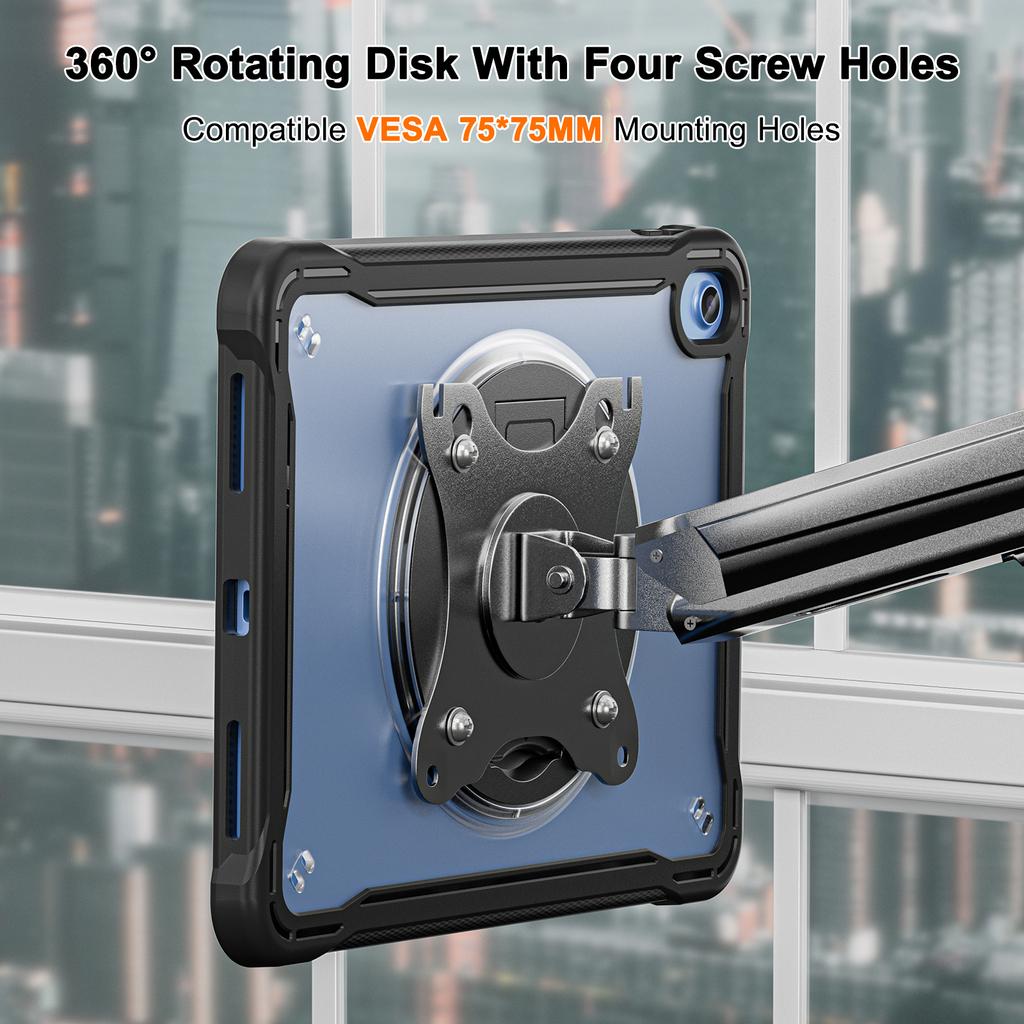 For iPad (2025)/10.9 (2022) Case Kickstand PC+Silicone+TPU Tablet Cover