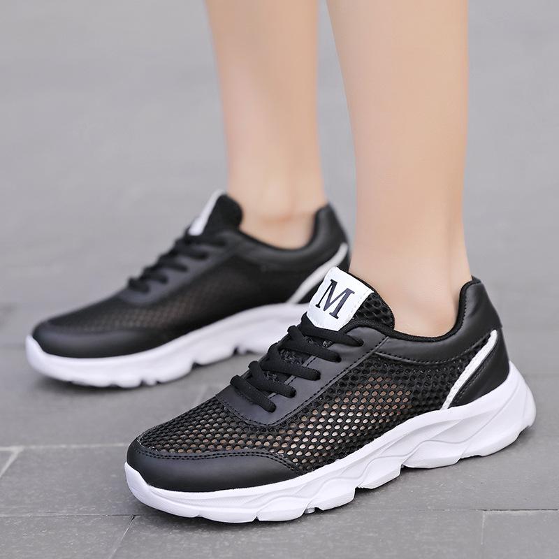 New Summer Sneakers with Large Mesh Breathable Cutout Casual Shoes Lace-ups