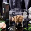 1set Transparent Acrylic Display Boxes Dust-Proof Cases with Black Base and 4Pcs Plastic Rings for Models Building Blocks Doll Display Holders Clear