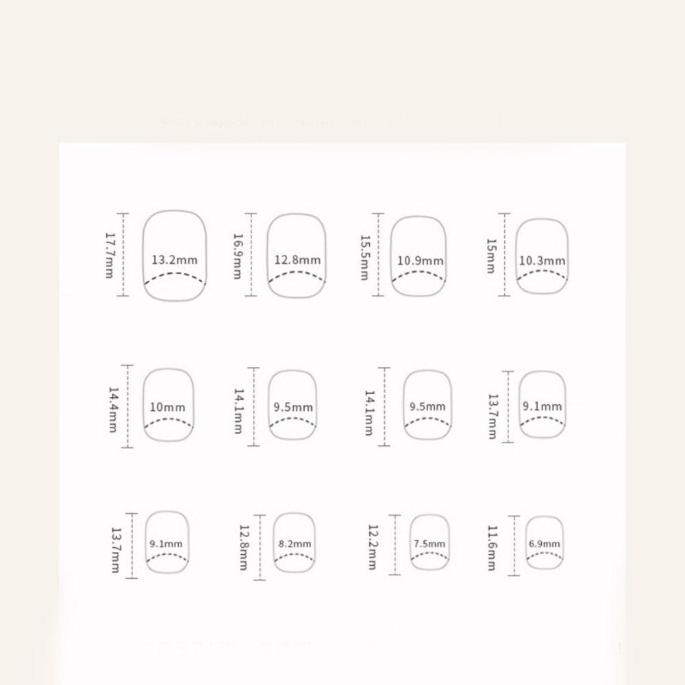 24pcs Detachable Fake Nials Press on Nails DIY False Nails Short Square Simple French