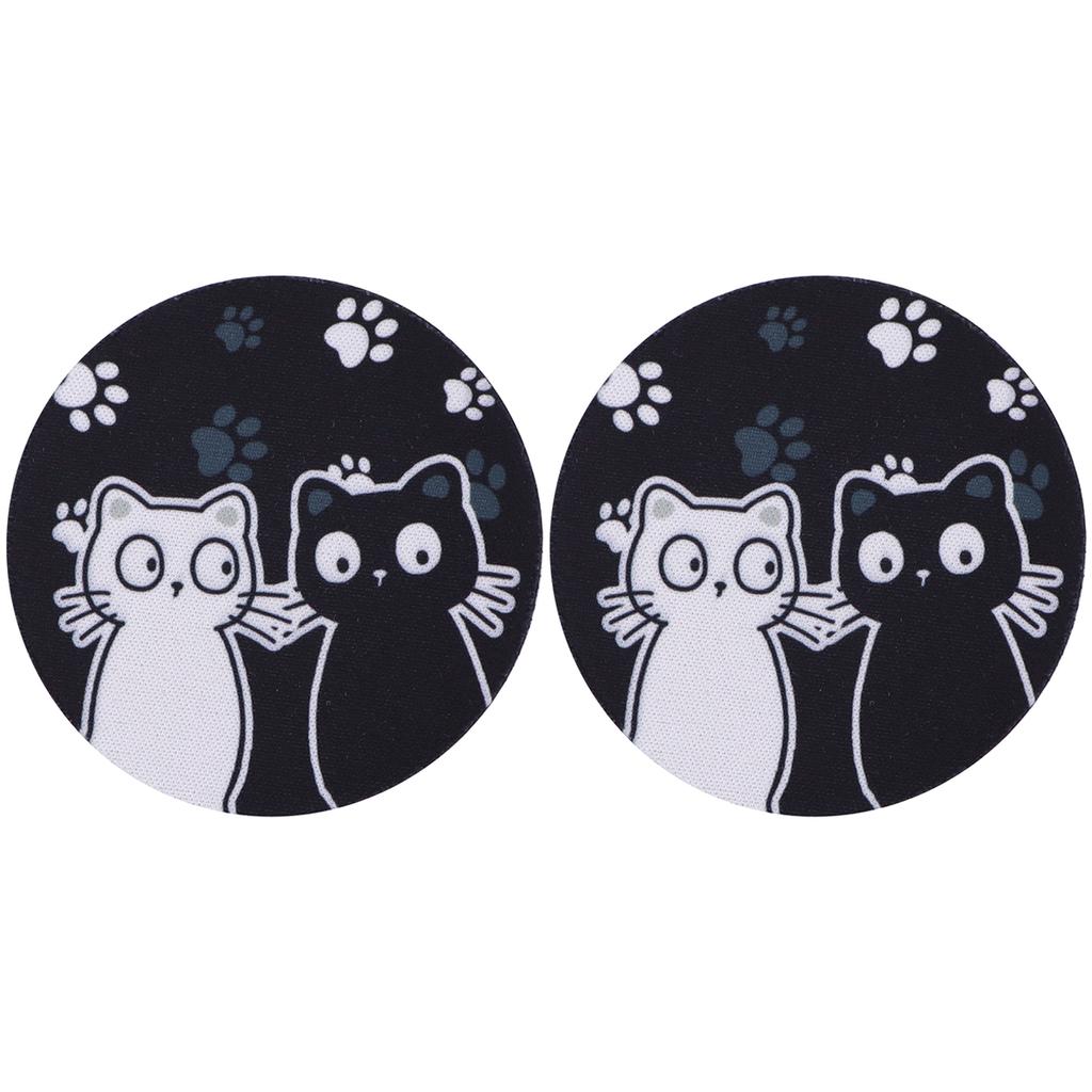 2pcs Cute Animals Car Coaster Anti-Slip Durable Universal Coasters Water Cup Groove Pad Car Interior Decoration Supplies