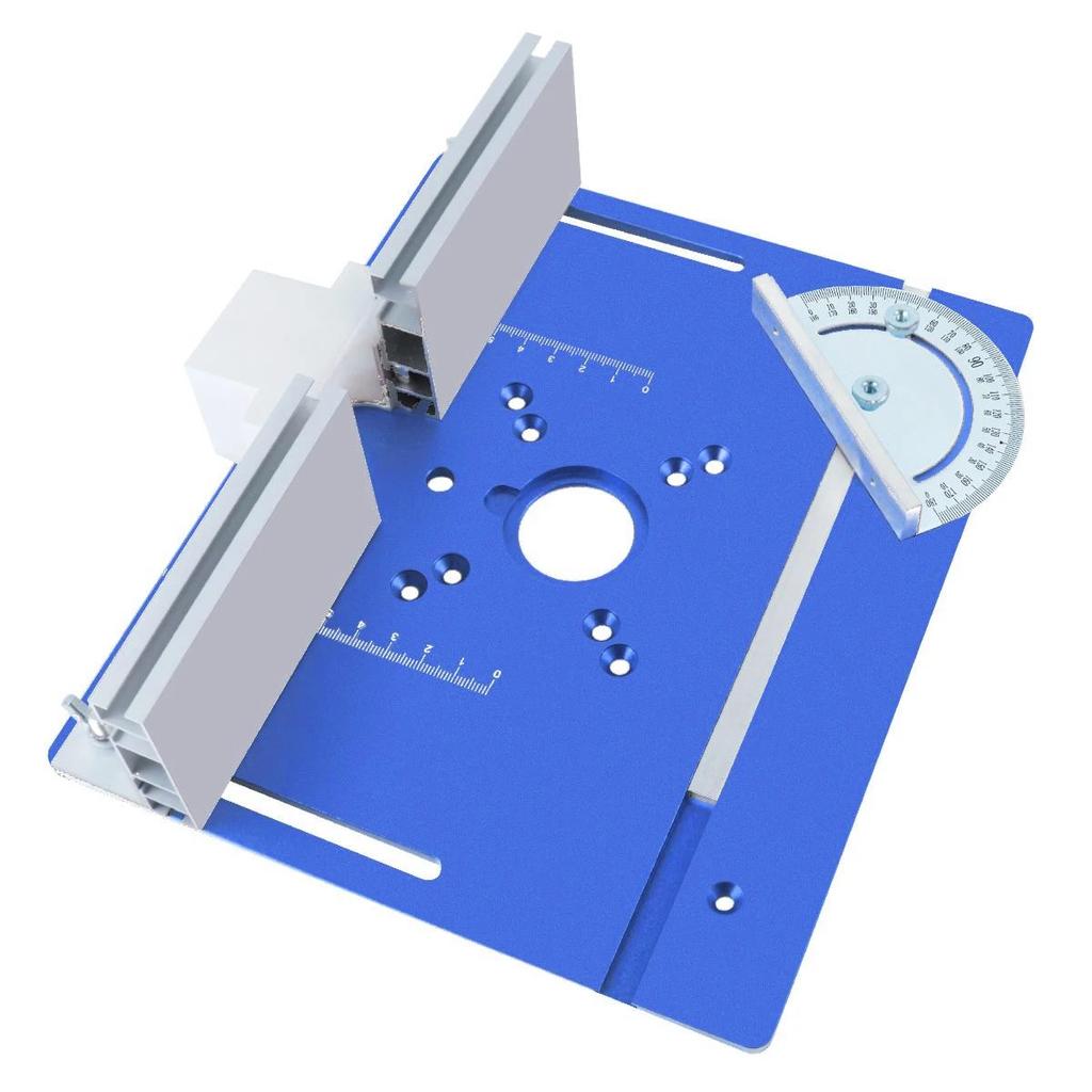 Woodworking Router Lift Kit Aluminum Router Table Insert Plate with Miter Gauge Slot for 65mm Trim Router Motors
