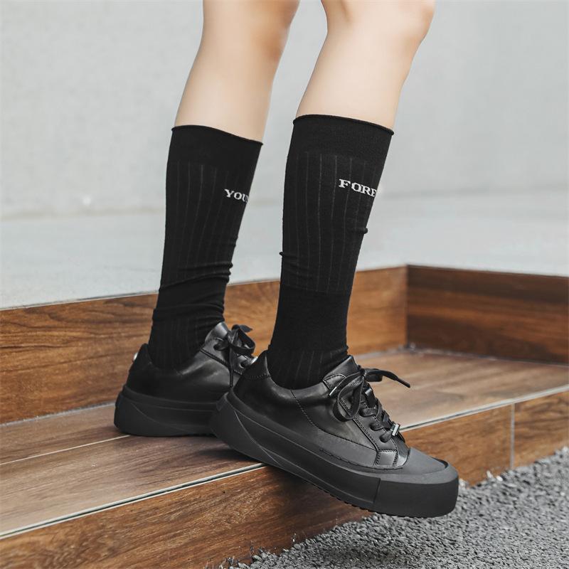 Mickey Derby shoes black big head leather shoes couple men and women with the same scimitar shoes niche casual shoes 55543-J