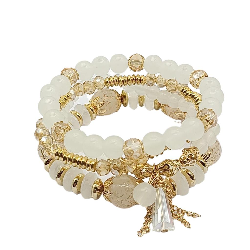 Chic Bohemian Four-Layer Glass Beaded Tassel Women's Bracelet