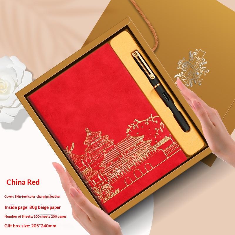 

A5 Journal Chinese Style Notebook Gift Set 2026 Premium Stationery Box Set for Appreciation Gift червоний