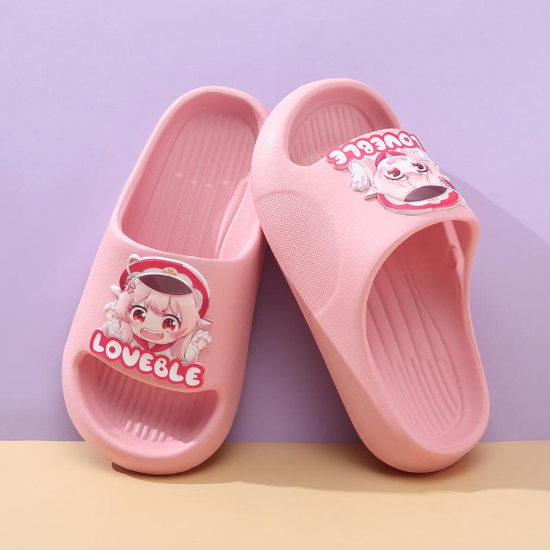 

И Дышащие Мягкие Тапочки с Мультяшным Дизайном для Девочек с Нескользящей Подошвой из ЭВА, Идеальные для Летнего Домашнего Использования и Безопасности в Ванной Pink,26/27