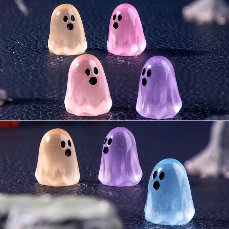 10Pcs Luminous Ghost Figures Glowing At Night Action Figure Mini Micro Landscape Miniatures Halloween Decoration Gifts Festive