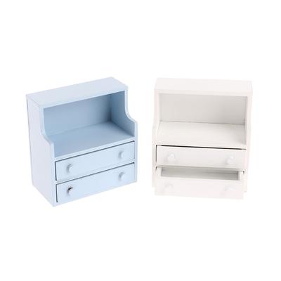 1/12 Dollhouse Miniature Bedside Table Drawer Cabinet Doll Simulation Storage Cabinet Furniture Decor Dolls House Accessories