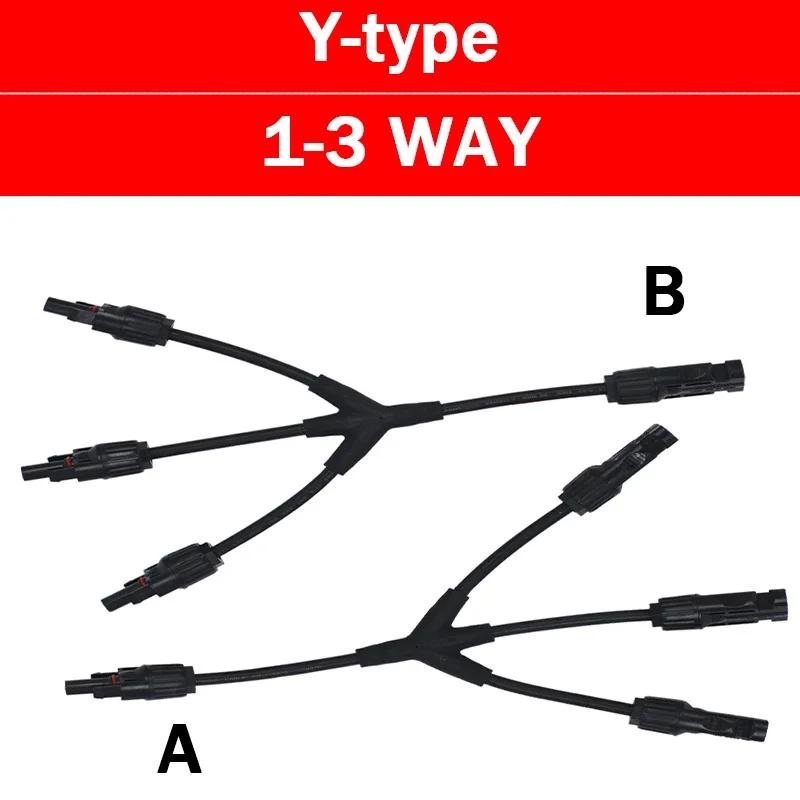 1/5/20/100Set PV Solar Connector  Photovoltaic Male Female Plug Waterproof 3 4 5 Way Y-Type 1 In 2/3/4 Out Solar Kits System