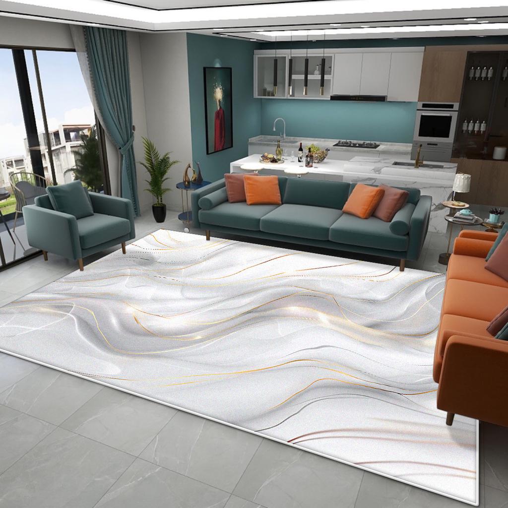 Modern Luxury Large Living Room Carpets Marble Decoration Home Washable Antiskid Rug Easy Clean Plush Bedroom Floor Mat Lounge