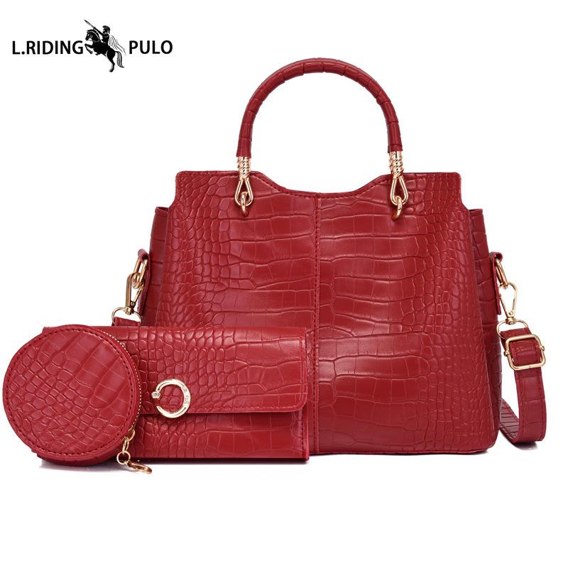 New Crocodile-patterned Women's Handbag, European and American Retro Style, Handbag, Shoulder Bag, Crossbody Bag, High-end Feel
