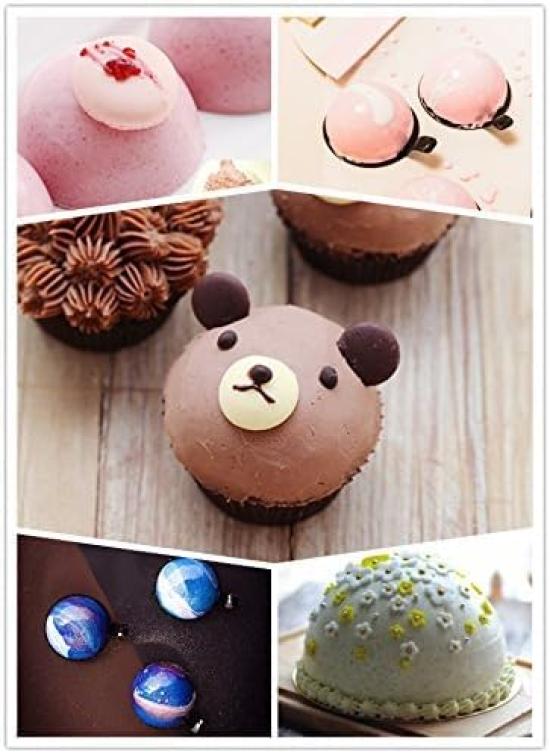 LeafIn Semicircular Round Sphere Silicone Handmade Silicone Cutter Day Hemispheres, 6-Piece Mold, Soap, Resin, Clay, Mold, Kit, Tools, Valentine's