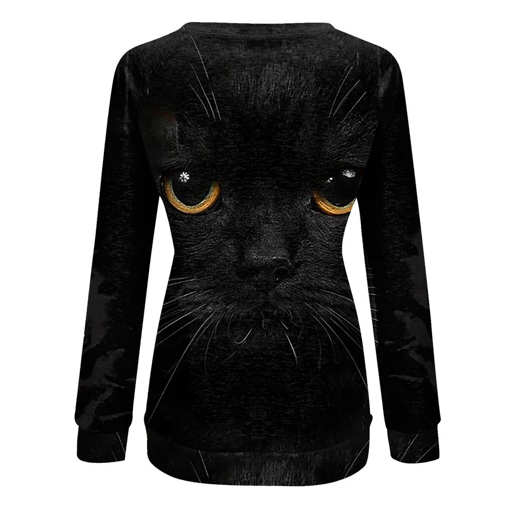 Women's Casual Fashion  Print Long Sleeve O-Neck Pullover Top
