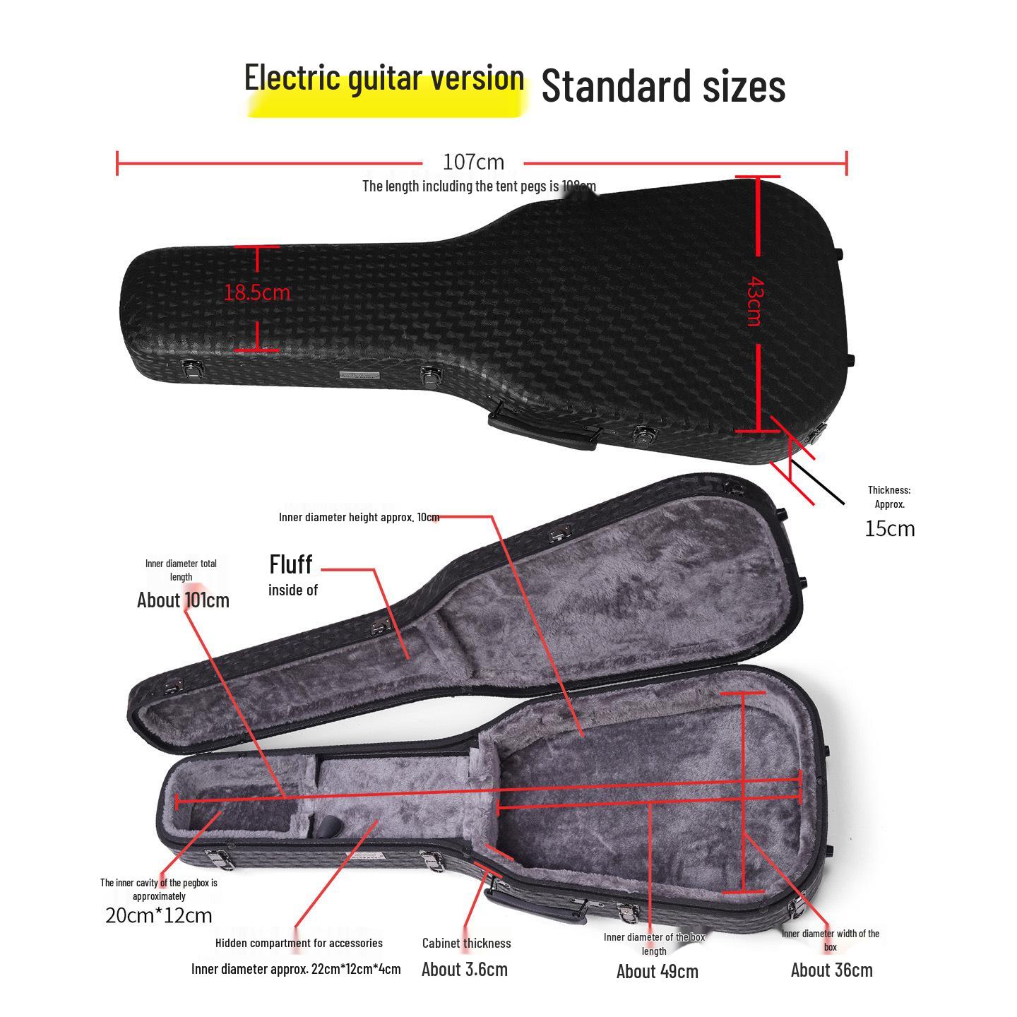 Shockproof Reinforced Electric & Acoustic Guitar Case - Waterproof, Lightweight, and Travel-Friendly Backpack Suitcase Lightweight Guitar Case электрогитары