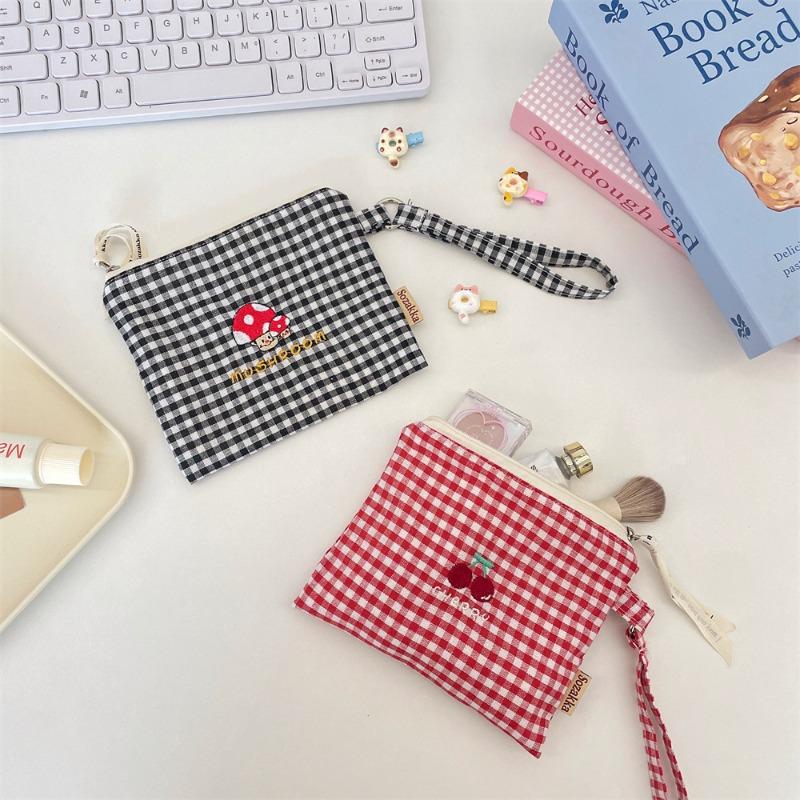 58153 Cute Embroidery Storage Bag, Change Bag, Portable Earphones, Sundries, Sorting Bag, Lipstick Jewelry, Coin Storage