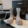 Fashion Bottes de Pluie de Luxe en Cuir Souple pour Femme, Bottines de Styliste, Imperméables, Confortables, à Plateforme
