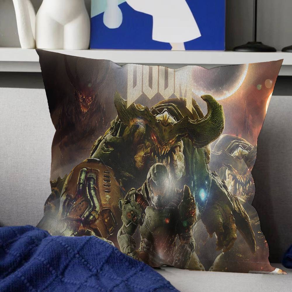 Shooting Game DDoom Office Cushion Pillowcase Car Cushion CoverXCM Lumbar Pillowcase Sofa Pillowcover