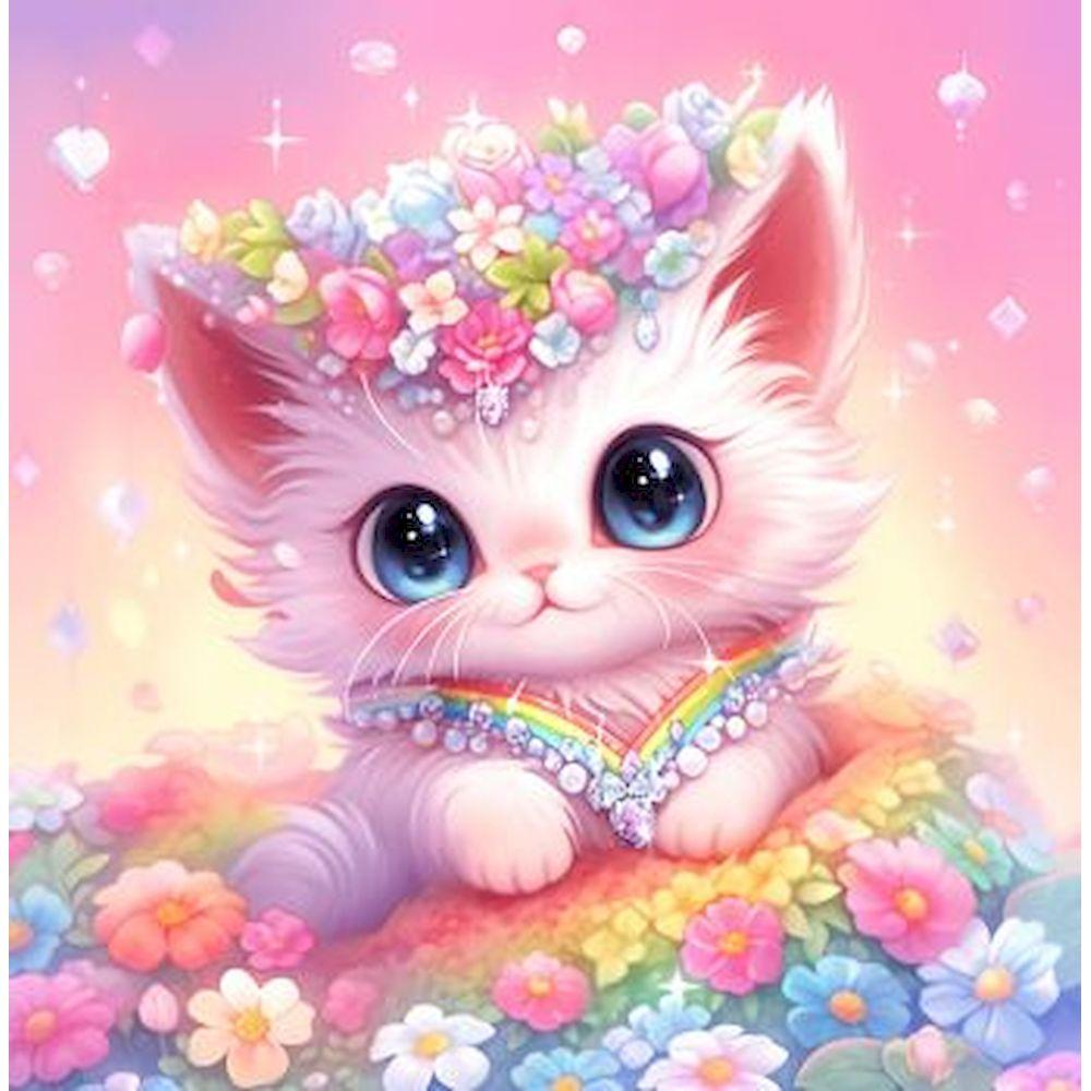

CHENISTORY Diamond Painting 5D DIY Cat Diamond Embroidery Full Drill Round Animal Mosaic Picture Rhinestones Wall Art Decortion Full Round 30x30cm