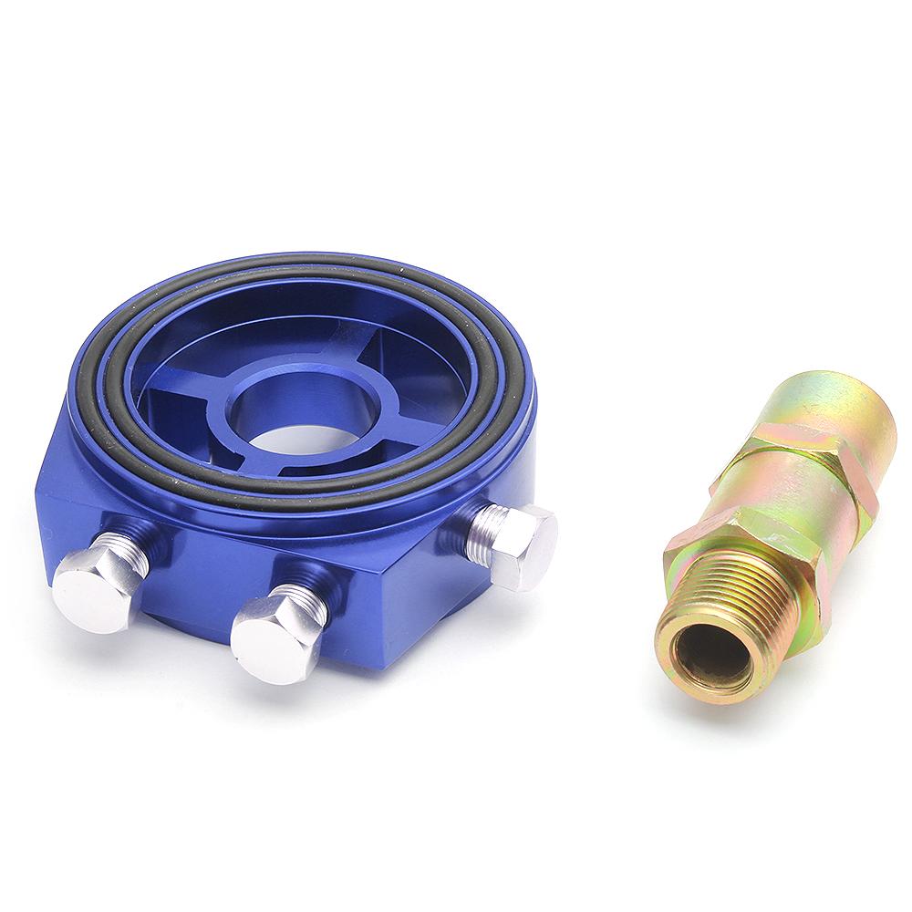 

Универсальный алюминиевый масляный фильтр сэндвич-пластина резьбовой адаптер, комплект адаптеров для манометра давления и температуры масляного охладителя синий
