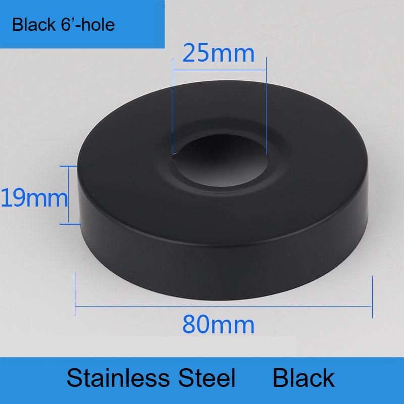 1Pc Black Shower Faucet Decorative Cover Chrome Finish Stainless Steel Water Pipe Wall Covers Kitchen Bathroom Accessories