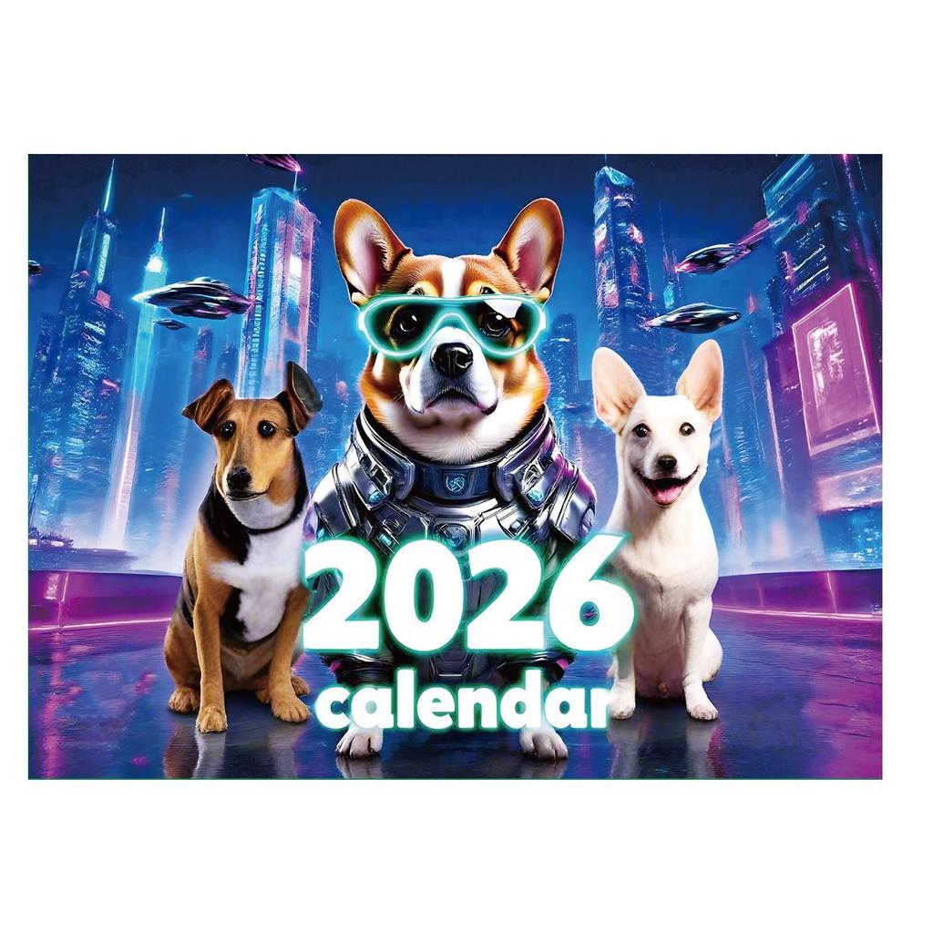 2026 Dog Calendar: 12-Month Cross-Border English Wall Calendar Collection