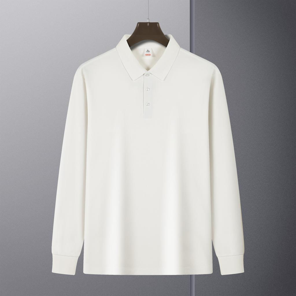 Collar Long Sleeved Polo Shirt for Men, Long Sleeved T-shirt for Middle-aged and Young People, Business Casual Long Sleeved Base Shirt, Polo Shirt