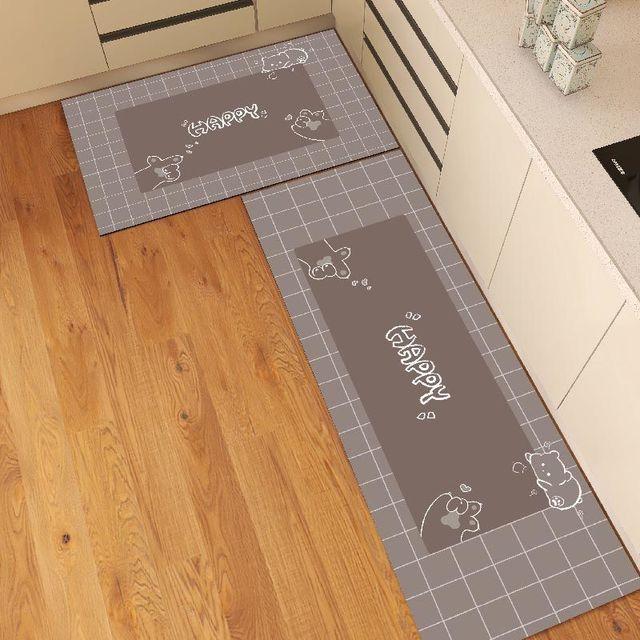 Washable Kitchen Floor Mat Parlor Carpet Bedroom Long Rug Bathroom Entrance Doormat Toilet Anti -Slip Anti -Fatigue Absorbent Mats 