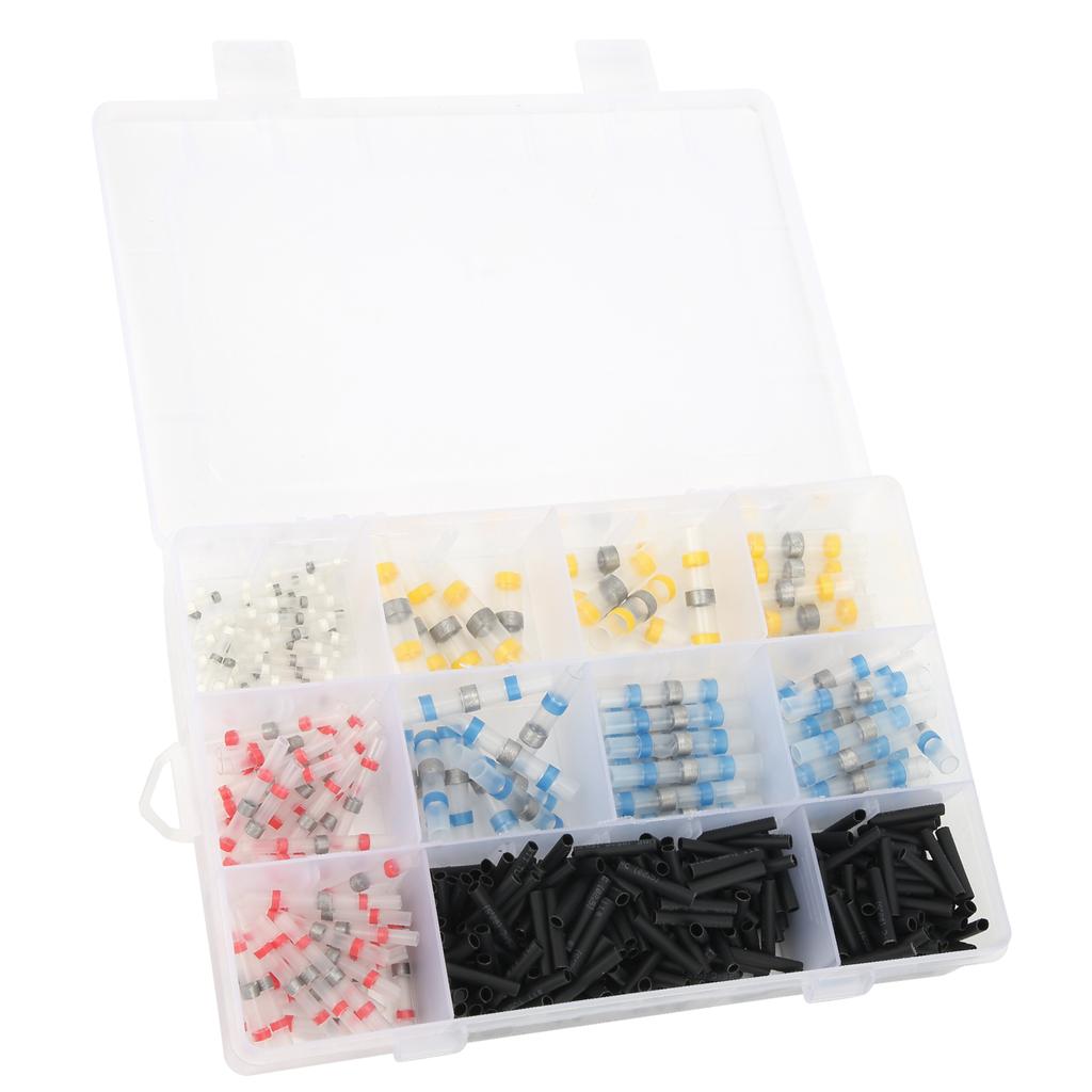 400pcs Heat Shrink Solder Butt Connector Tube Waterproof Solder Sleeve Crimp Terminal Set