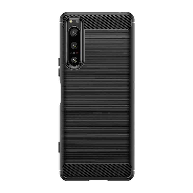 Чехол для телефона Sony Xperia 5 IV, Гибкий ударопрочный защитный чехол из ТПУ и углеродного волокна для Sony Xperia 5 IV Sony Xperia 5 IV чёрный