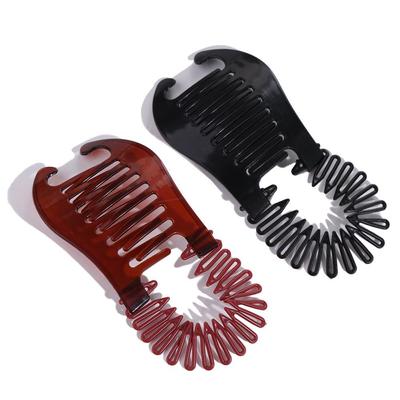 Women Comb Hair Riser Claw Black Brown Elastics Hair Comb Hair Accessories Banana Barrettes Clip