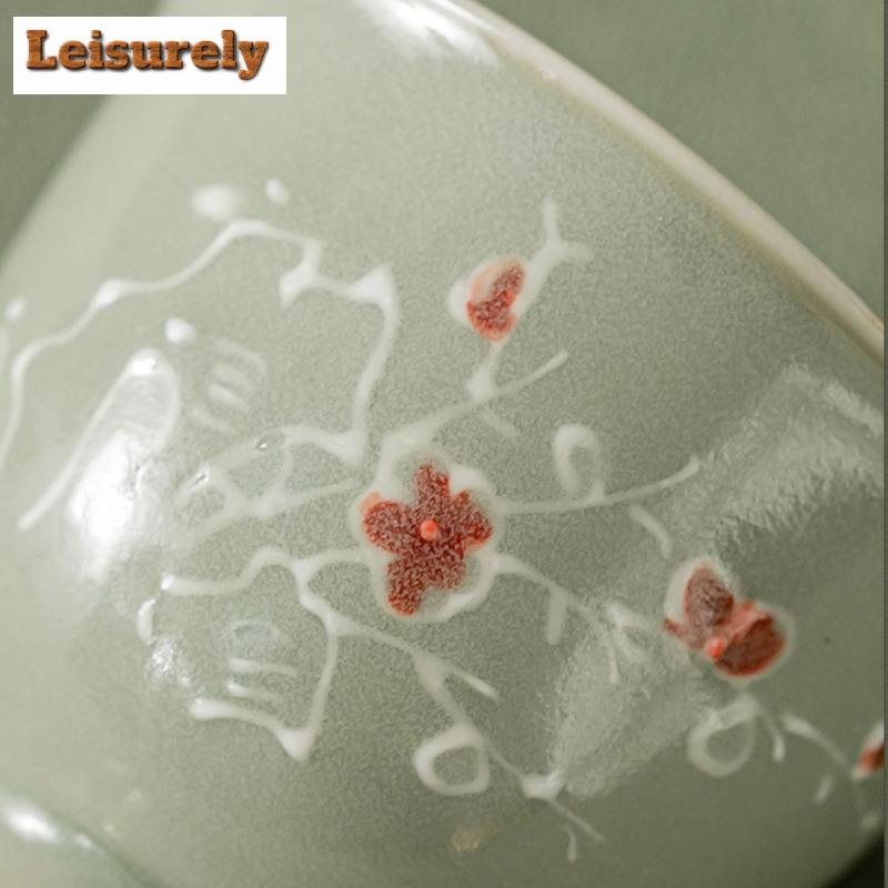 50ml Beixitang High Foot Cup Rtero Galze Ceramic Teacup Household Tasting Tea Bowl Master Cup Mugs Kung Fu Teaset Drinking Gift
