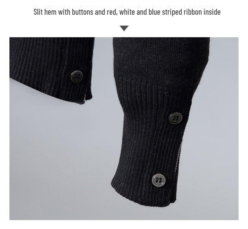 TB BROWIN High-Neck Sweater: Unisex Wool, Four-Bar, British Style