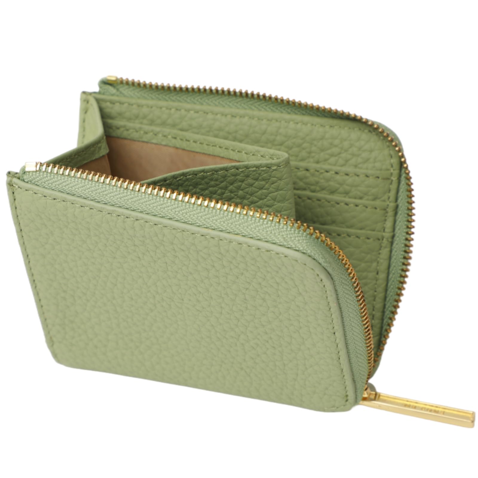 

MR FONE Women s Mini Wallet with Coin Purse, Slim, Compact, L-Shaped Zipper, Lightweight, and Holds Bills Securely (Light Green)