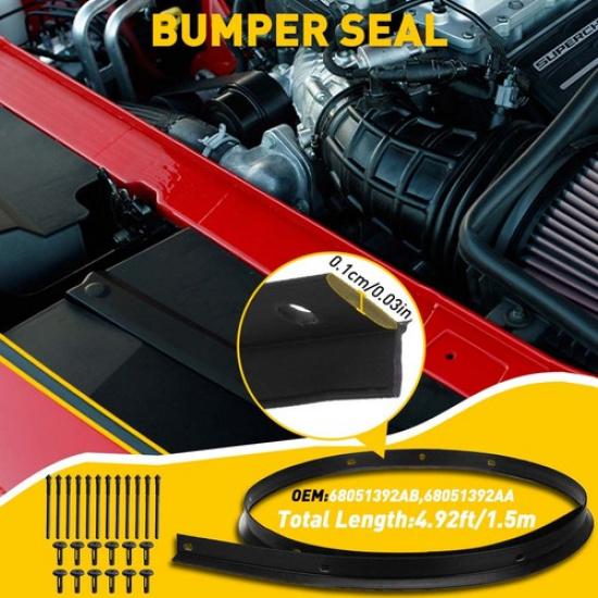 Front Hood Seal Weatherstrip Bumper and Rivets for Fit 08-18 Dodge Challenger H