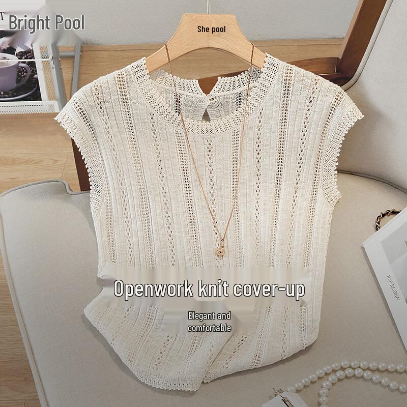 Shechi Summer 2026 Round Neck Hollow Knit Top M