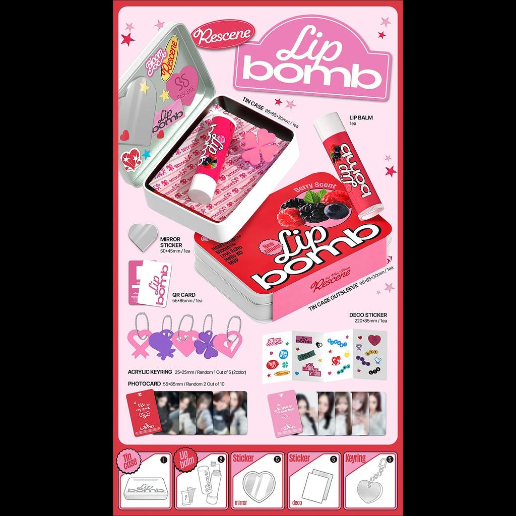 RESCENE Das 3. Mini-Album [lip bomb] (QR) (Lippenbalsam ver.) + Kostenloses Geschenk