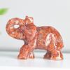 Crystal Elephant Resin Figurine With Semiprecious Stones For Office And Party Decoration