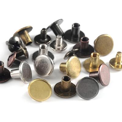 Multipurpose 125 Set Leather Rivets and Flat Head Screws Portable Accessory for Crafting and Repairs Tools Daily Use
