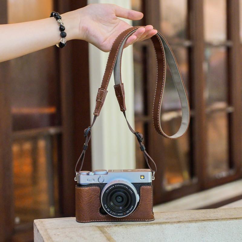 Fujifilm XE5 Camera Half Cover Case With Base Support PU Leather Sleeve Travel Daily Use
