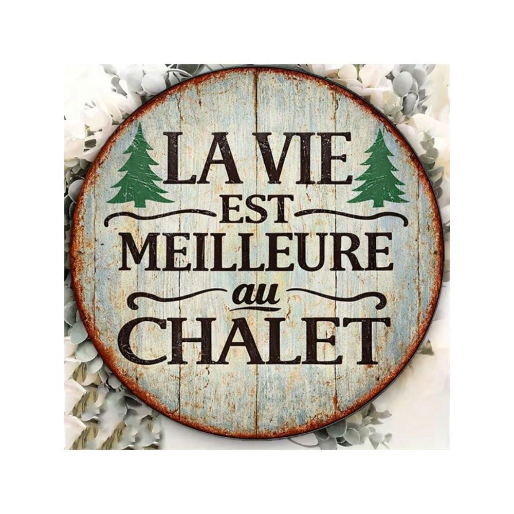 Vintage Metal Wall Art La Vie Est Meilleure Chalet Sign Decor