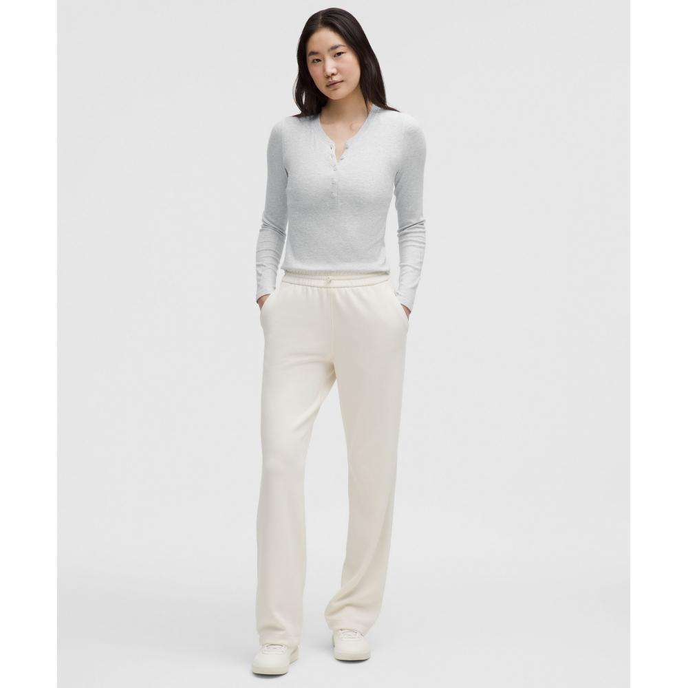 Lululemon Hold Tight Long Sleeve Henley Heathered Core Ultra Light Grey