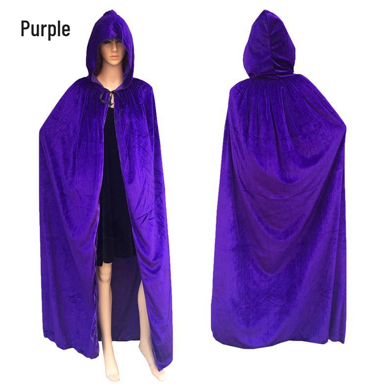 Adult Velour Grim Reaper Floor-Length Cape